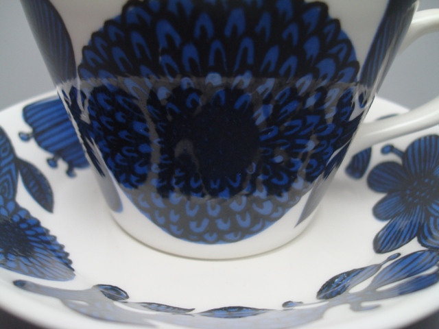 Gustavsberg Bla Aster Coffee Cup & Saucer