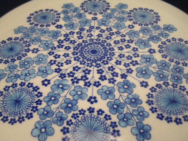 Arabia Flower Plate blue