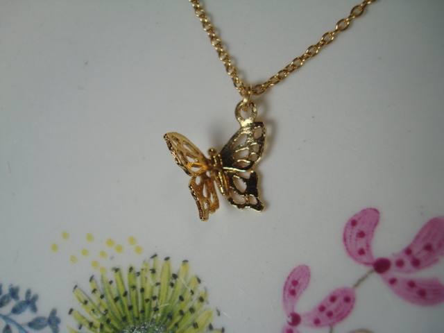 ALEX MONROE Little Filigree Butterfly Necklace