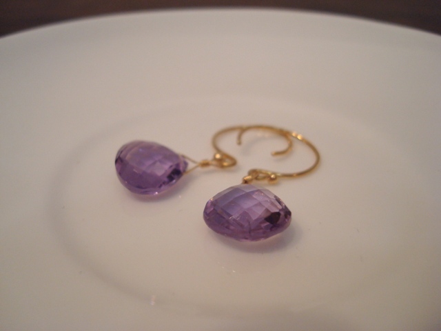 Flavie Furst Single Stone Earrings Amethyst