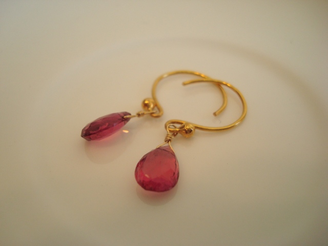 Flavie Furst Single Stone Earrings Pink Tourmaline