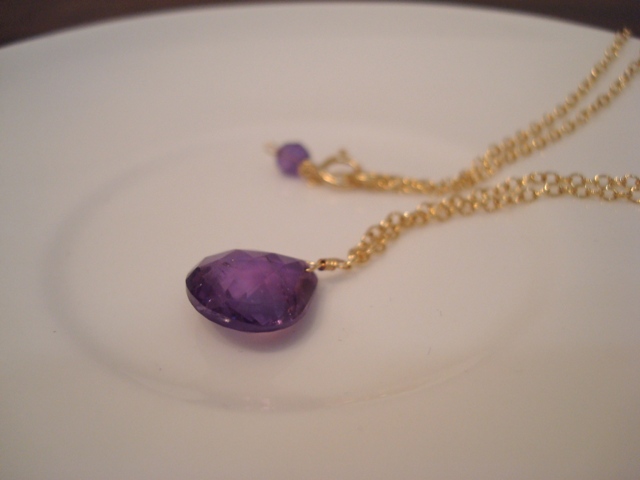 Flavie Furst Single Stone Necklace Amethyst