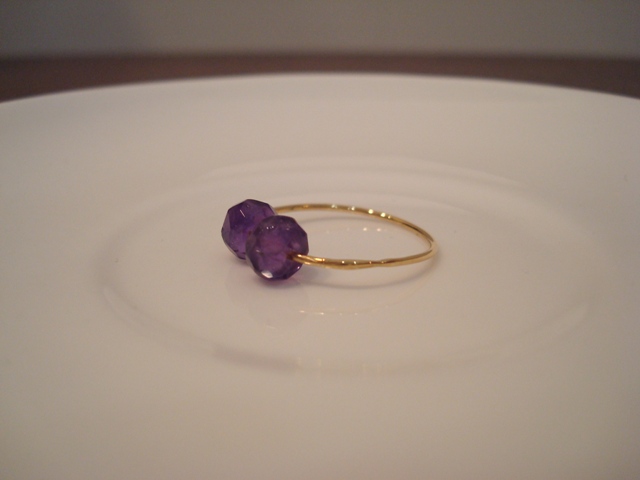 Flavie Furst Double Beads Ring Amethyst