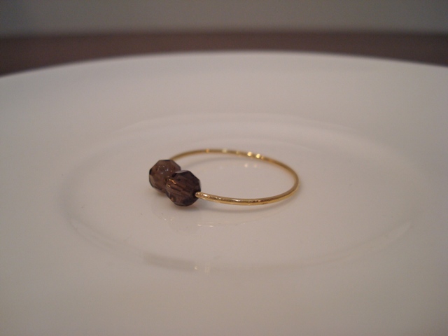 Flavie Furst Double Beads Ring Quartz Fume